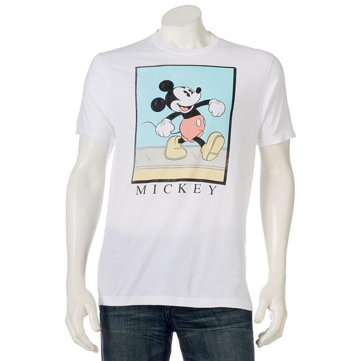 Men's Disney Mickey Mouse Tee, Size: Medium, White