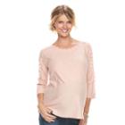 Maternity A:glow Scallop-trim Tee, Women's, Size: M-mat, Light Pink