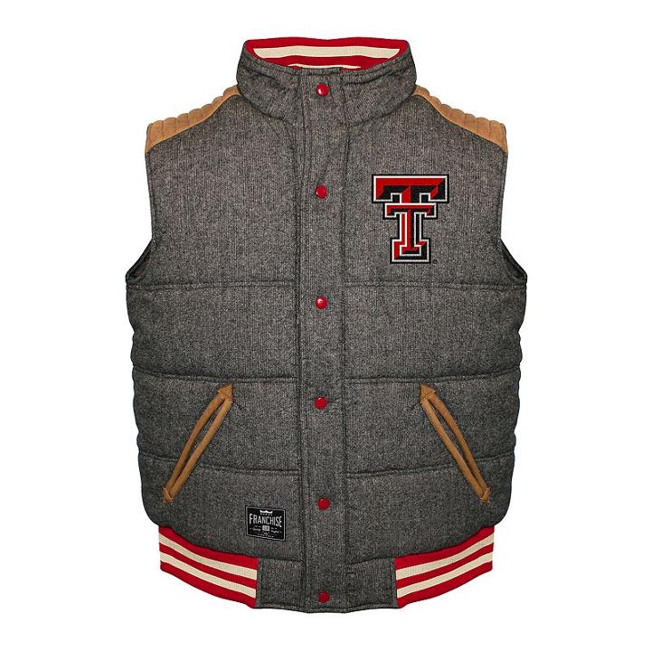 Men's Franchise Club Texas Tech Red Raiders Legacy Reversible Vest, Size: Xl, Grey