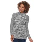 Petite Croft & Barrow&reg; Mockneck Cable Sweater, Women's, Size: Xl Petite, Black