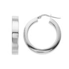 Sterling Silver Hollow Square Hoop Earrings, Women's