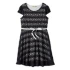 Girls 7-16 & Plus Size Lilt Ribbon Lace Skater Dress, Girl's, Size: 12 1/2, Grey (charcoal)