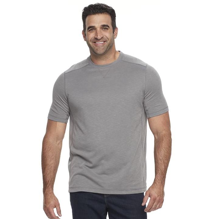 Big & Tall Croft & Barrow&reg; Classic-fit Slubbed Outdoor Performance Crewneck Tee, Men's, Size: Xxl Tall, Grey