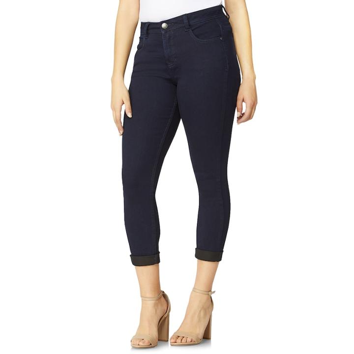 Women's Angels Signature Cuffed Skinny Jeans, Size: 6, Orange