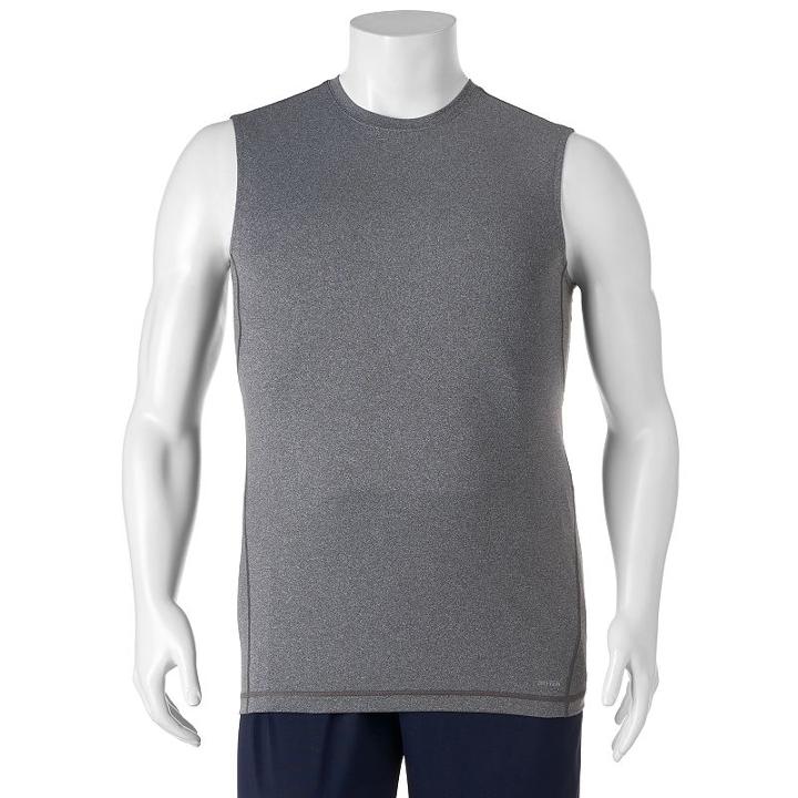Big & Tall Tek Gear&reg; Dry Tek Sleeveless Base Layer Tee, Men's, Size: L Tall, Dark Grey