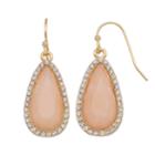 Lc Lauren Conrad Pave Halo Nickel Free Teardrop Earrings, Women's, Pink
