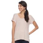 Women's Apt. 9&reg; Embellished Scoopneck Tee, Size: Small, Light Pink
