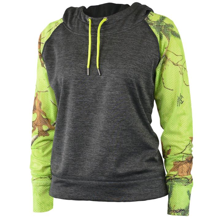 Women's Realtree Rise Fleece Funnel Neck Hoodie, Size: Medium, Oxford