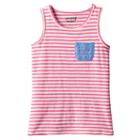 Girls 4-10 Jumping Beans&reg; Striped Lace Pocket Tank Top, Girl's, Size: 6, Med Pink