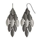 Apt. 9&reg; Textured Two Tone Marquise Kite Earrings, Women's, Black