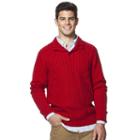 Big & Tall Chaps Classic-fit Cable-knit Mockneck Sweater, Men's, Size: L Tall, Red