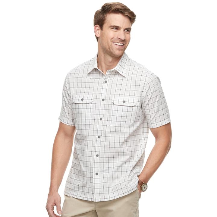 Men's Croft & Barrow&reg; Classic-fit Quick-dry Outdoor Button-down Shirt, Size: Small, White