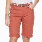 Women's Gloria Vanderbilt Joslyn Roll-up Bermuda Shorts, Size: 12, Med Orange