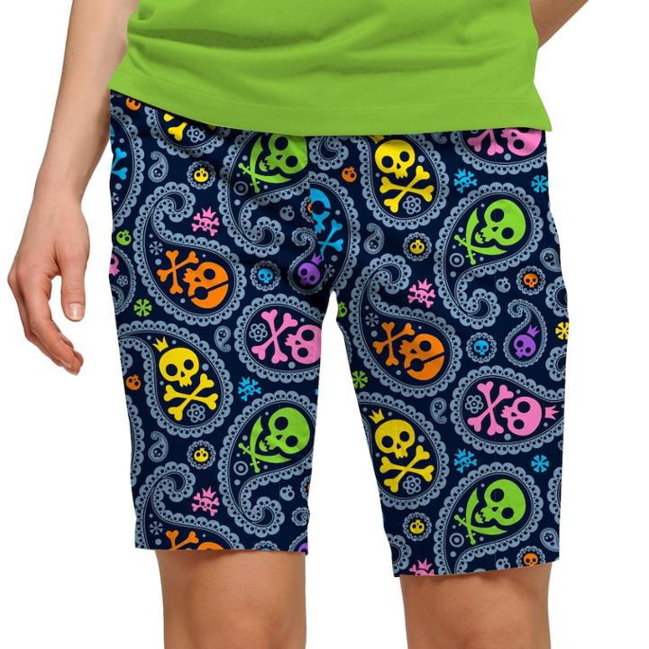 Women's Loudmouth Printed Golf Bermuda Short, Size: 4, Blue (navy)