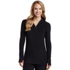 Women's Cuddl Duds Half-zip Hooded Fleece, Size: Xlrg Av/rg, Black