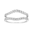 14k White Gold 3/8 Carat T.w. Diamond Enhancer Wedding Ring, Women's, Size: 5