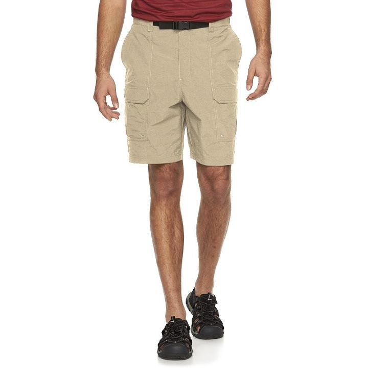 Big & Tall Croft & Barrow&reg; Synthetic Side Elastic Belted Cargo Shorts, Men's, Size: 52, Med Beige