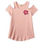 Girls 7-16 Eyelash Cold-shoulder Tie Front Graphic Tee, Girl's, Size: Large, Dark Red