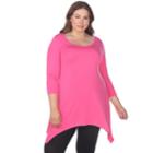 Plus Size White Mark Handkerchief Tunic Top, Women's, Size: 3xl, Pink