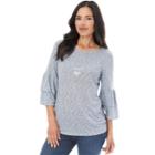 Women's Ab Studio Space-dye Necklace Top, Size: Small, Blue (navy)