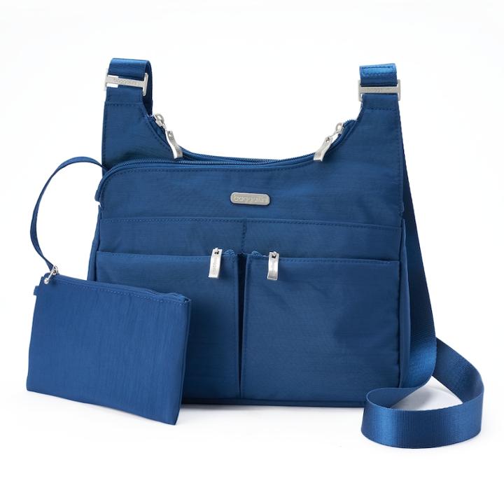 Women's Baggallini Cross Over Crossbody Bag, Med Blue