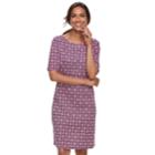 Women's Croft & Barrow&reg; Print Shift Dress, Size: Xs, Dark Blue