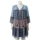 Juniors' Plus Size Speechless Mixed Pattern Peasant Dress, Girl's, Size: 2xl, Blue Other