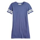 Girls 7-16 Pink Republic Cupro Varsity T-shirt Dress, Size: Medium, Dark Blue