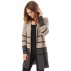 Women's Apt. 9&reg; Striped Car Coat, Size: Xs, Taupe Gray Stripe