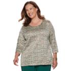 Plus Size Alfred Dunner Studio Embellished Space-dyed Top, Women's, Size: 1xl, Space Dye