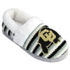 Women's Colorado Buffaloes Striped Sweater Slipers, Size: Xl, White Oth