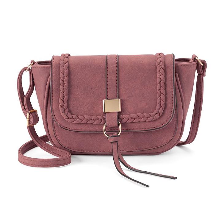 Kiss Me Couture Braided Crossbody Bag, Women's, Red