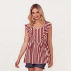 Women's Lc Lauren Conrad Eyelet Peplum Tunic, Size: Xs, Dark Red