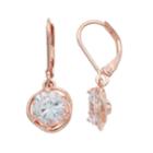 Napier Cubic Zirconia Love Knot Nickel Free Drop Earrings, Women's, Pink