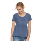 Women's Sonoma Goods For Life&trade; Embroidered Peplum Tee, Size: Xl, Dark Blue