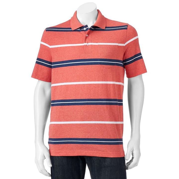 Men's Croft & Barrow&reg; Signature Striped Polo, Size: Xl, Dark Pink