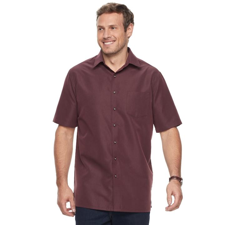 Big & Tall Croft & Barrow&reg; Signature Microfiber Button-down Shirt, Men's, Size: Xl Tall, Red