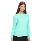Women's Apt. 9&reg; Bubble-sleeve Top, Size: Large, Brt Green