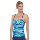 Women's Adidas Blend A Hand Tankini Top, Size: Small, Turquoise/blue (turq/aqua)