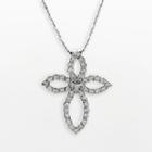 14k White Gold 1-ct. T.w. Diamond Cross Pendant, Women's, Size: 18