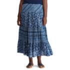 Plus Size Chaps Crinkle Skirt, Women's, Size: 1xl, Blue