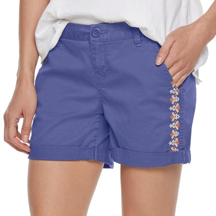 Petite Sonoma Goods For Life&trade; Chino Shorts, Women's, Size: 8 Petite, Med Blue