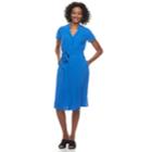Women's Dana Buchman Notch Collar Dress, Size: Xs, Med Blue