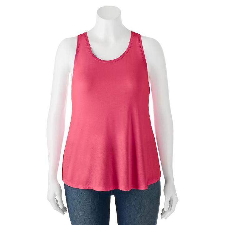 Juniors' Plus Size Mudd® Racerback Tank, Girl's, Size: 2xl, Med Pink