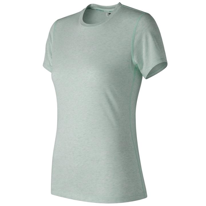 Women's New Balance Heather Tech Short Sleeve Tee, Size: Large, Brt Green