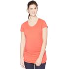 Maternity Oh Baby By Motherhood&trade; Ruched Scoopneck Tee, Women's, Size: Xl, Orange
