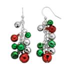 Christmas Jingle Bell Cluster Drop Earrings, Women's, Multicolor