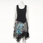 Women's Msk Abstract Fit & Flare Dress, Size: Medium, Oxford