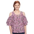 Juniors' So&reg; Crisscross Cold-shoulder Top, Teens, Size: Xs, Purple Oth