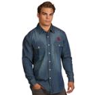 Men's Antigua Oklahoma Sooners Chambray Shirt, Size: Large, Dark Blue